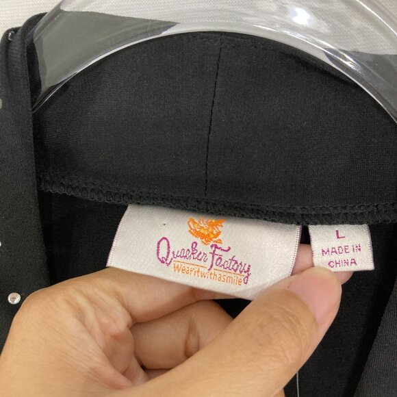 New Quacker Factory Jacket Large Open Front Embellished Stretch Elegant - Picture 2 of 9